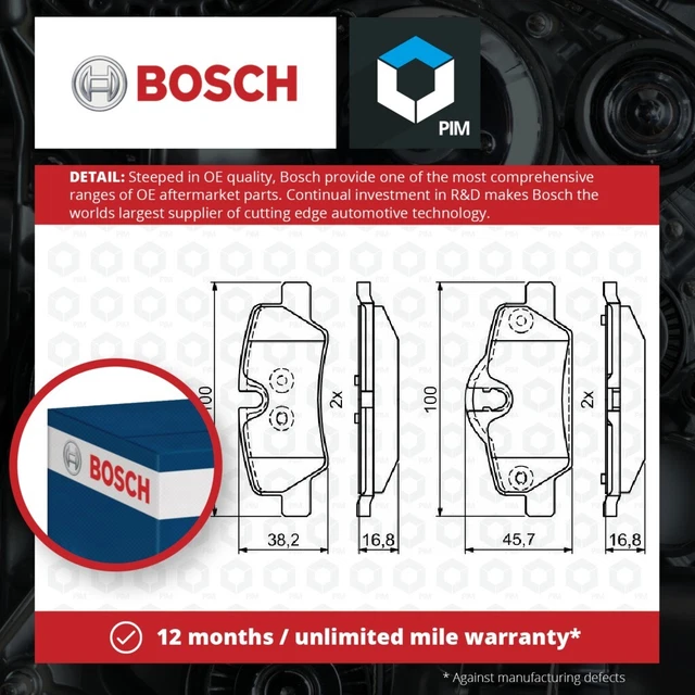 BRAKE PADS SET fits MINI COOPER F55, F56 2.0D Rear 14 to 19 Bosch