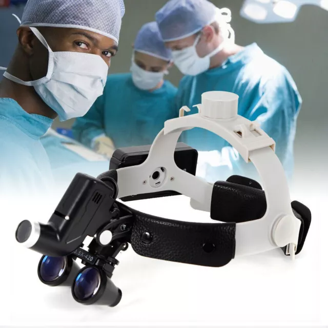 Dental Medical Surgical Binocular Loupes Magnifier Headband LED Headlight