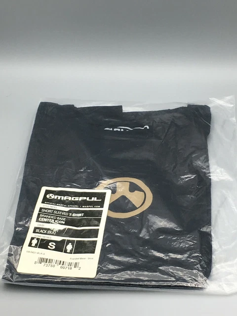 Magpul Short Sleeved T-Shirt Branded Base Center Icon Black Shirt Gold Logo