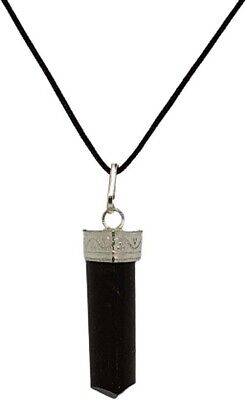 Healing Crystal Stone Black Tourmaline Pencil Pendant Men & Women Reiki Jewelry~