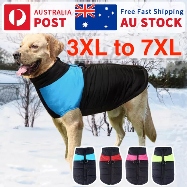 Large Dog jacket padded waterproof Pet Clothes Warm windbreaker Vest Coat Winter