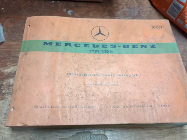 Mercedes Benz Type 220b Spare Parts List Catalog Original Book