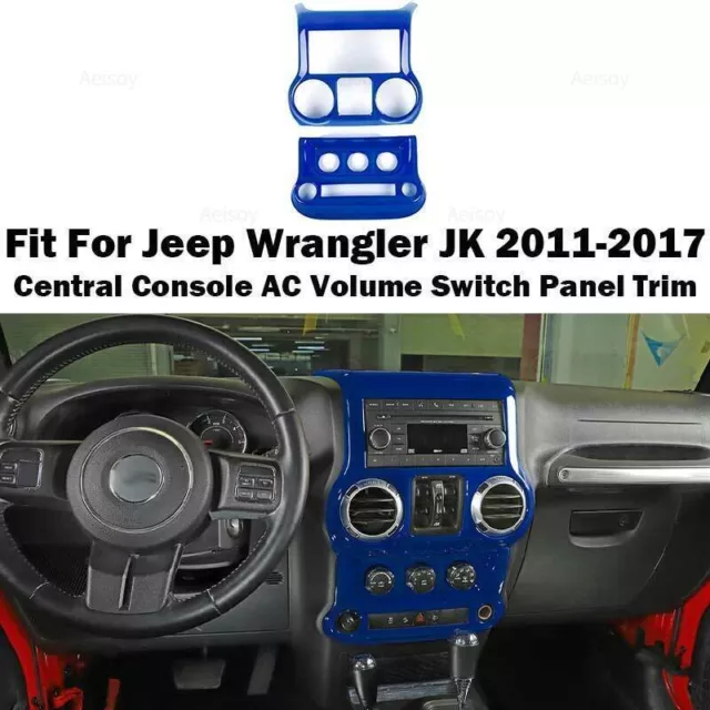 For Jeep Wrangler JK 2011-2017 Blue Central Console AC Volume Switch Panel Trim