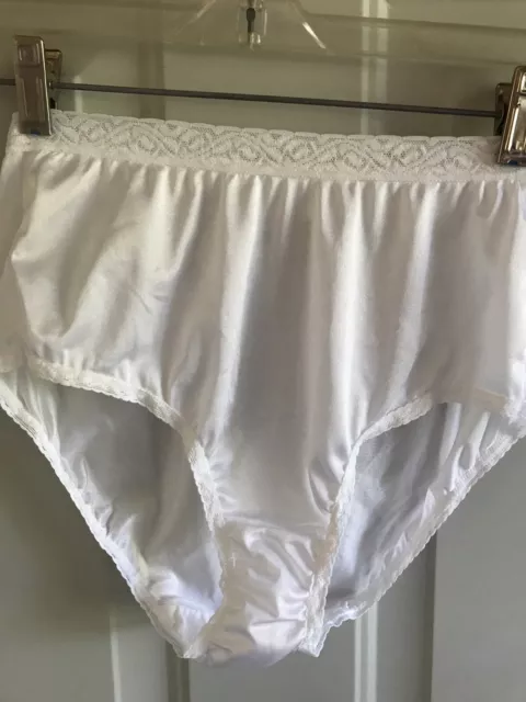 Vintage Nylon Panties White Granny Full Shiny Ladies Size 7 Fotl Sissy 4 99 Picclick
