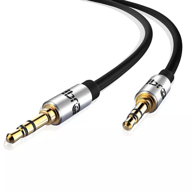 IBRA® 2M 3.5mm Stereo Headphone Audio Jack / AUX Gold Cable - Black