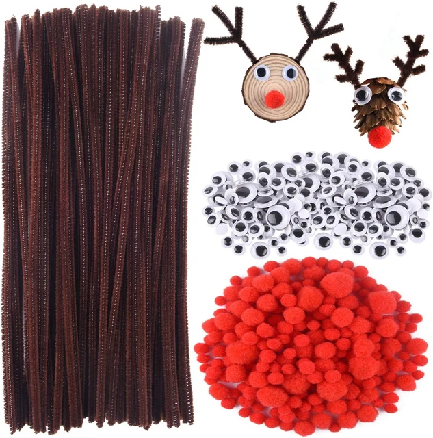 Juego de 830 piezas de limpiadores de pipas de Navidad, suministros de artesanía navideña, 150 piezas hermano