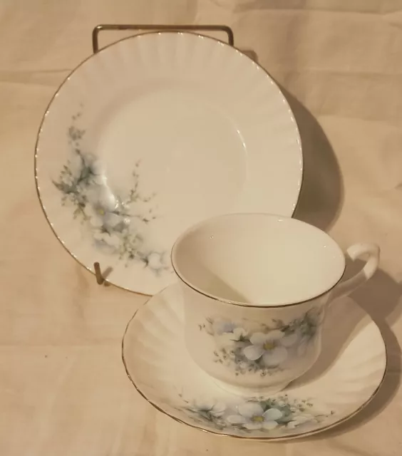 Royal Stafford Bone China Apple Blossom Tea Cup  Saucer And Tea Plate Floral