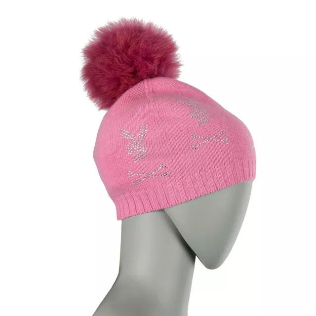 PHILIPP PLEIN X Playboy Wool Cashmere Beanie Hat With Fur And Crystals ...