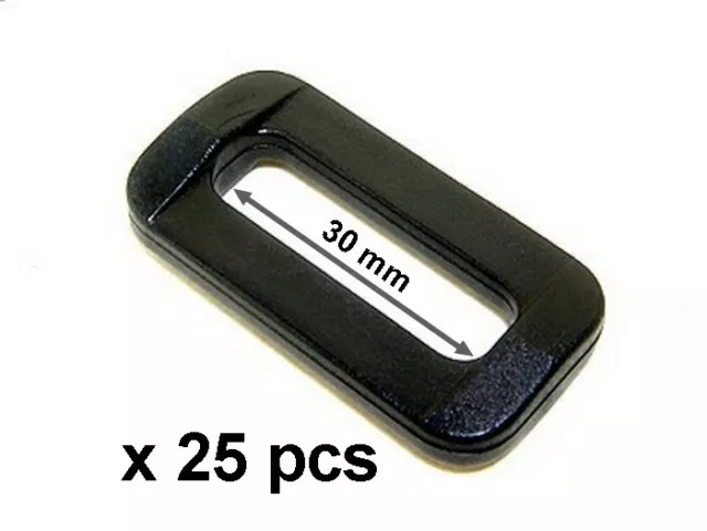 25 x Plastic Loops Looploc Buckles Rectangle Ring Backpack  Webbing 30 mm(1"1/4)