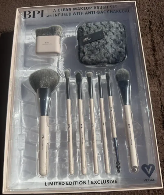 BPL  A Clean Makeup Brush Set Infused With Anti-Bacterial Charcoal- Vegan