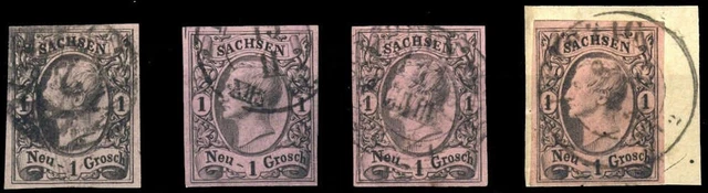 1855, Altdeutschland Sachsen, 9 (4), gest., Briefst. - 1600211