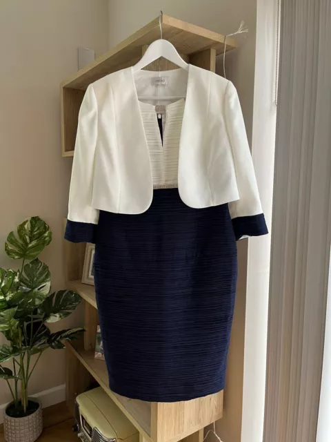 Dressini- Condici, Navy & Cream Mother Of The Bride Dress - Size 12