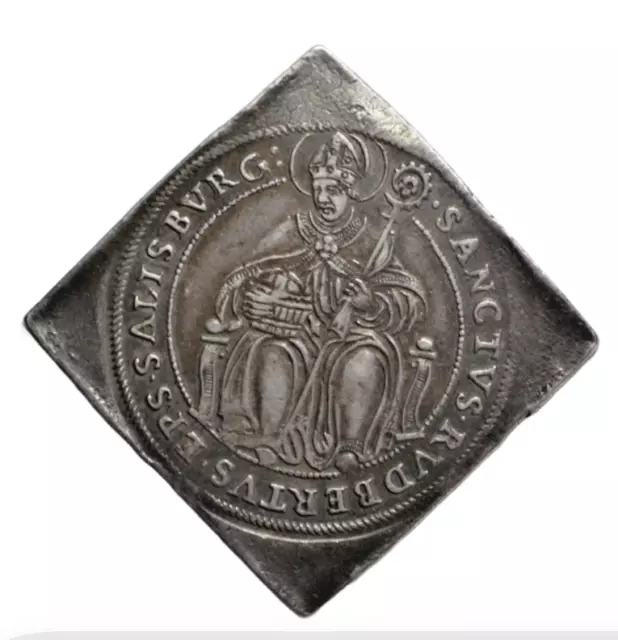Salzburgo, Wolf Dietrich von Rattenau, clip plateado medio tálero c. 1587-1612
