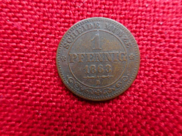 Sachsen 1 Pfennig 1863 B      (37)