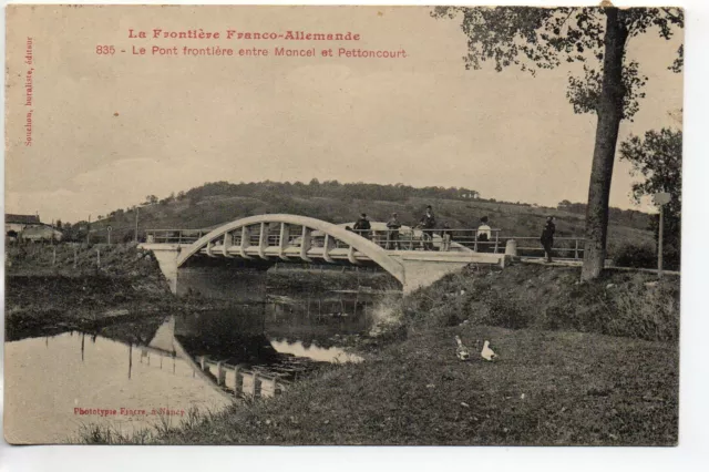 MONCEL SUR ROPE - Meurthe et Moselle - CPA 54 border bridge to Pettoncourt