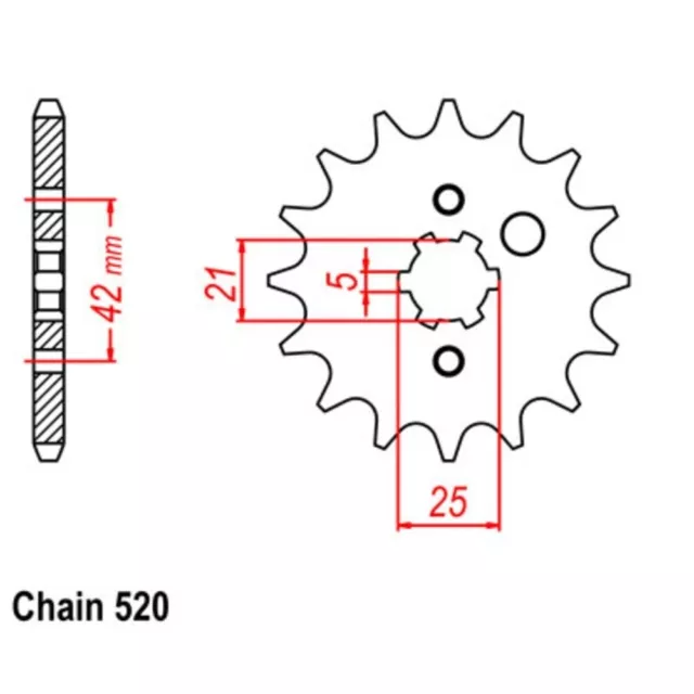 Standard Front Sprocket 14T for Yamaha YZ400 1977-1979