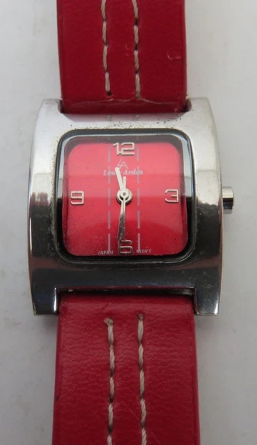 VINTAGE LADIES LOUIS Arden Quartz Red Watch Works (Inv18453