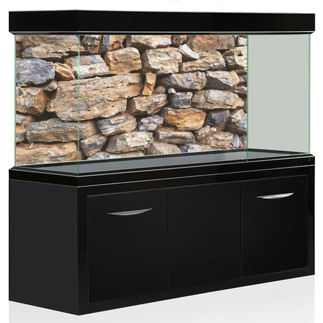 Fish Tank Background Poster HD Rock Stones Aquarium Wall Sticker All Sizes