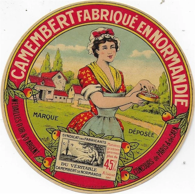 Etiquette De Fromage  Neuve Camembert   Normandie   Concours Paris Et Caen 1937