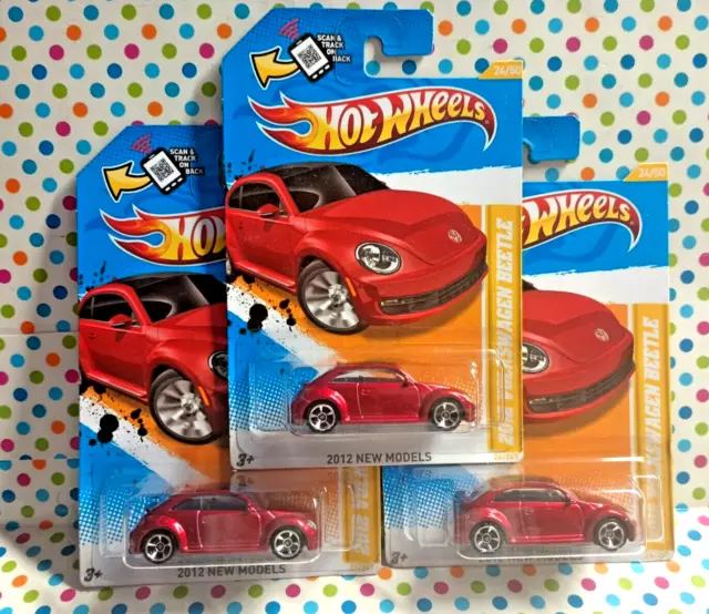 Hot Wheels Lot Of 3 2012 New Models 2012 Volkswagen Beetle New B4