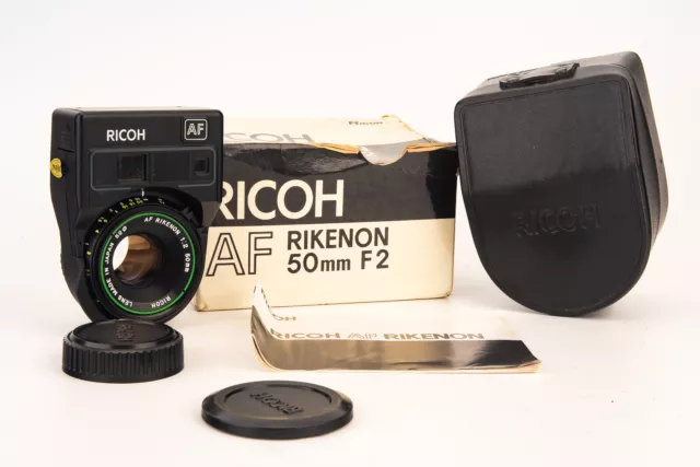 K Mount Ricoh AF Rikenon 50mm f/2 Autofocus Lens in case & Box NEAR MINT V23