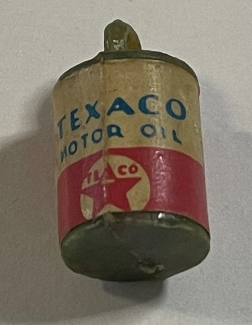 Vintage Texaco Motor Oil Can Plastic Toy Charm Vending 15mm Tall 10mm Round Rare