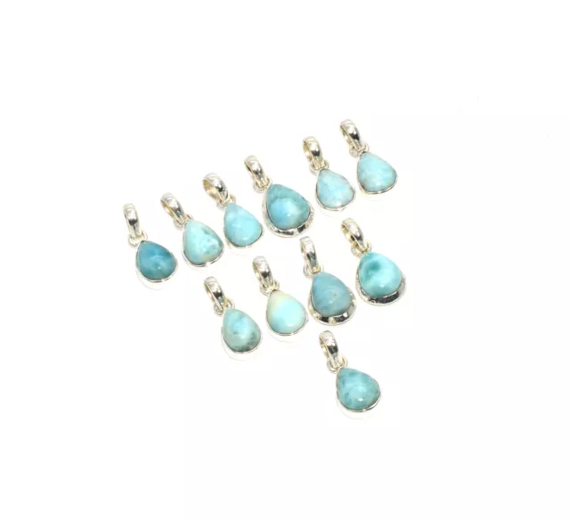 Wholesale 925 11Pc Solid Sterling Silver Blue Larimar Pendant Lot B