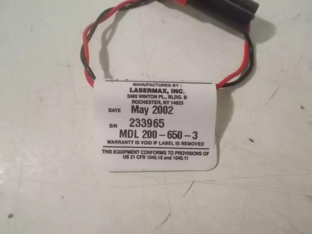 Laser à diode miniature LaserMax MDL-200-650-3 neuf dans sa boîte 3