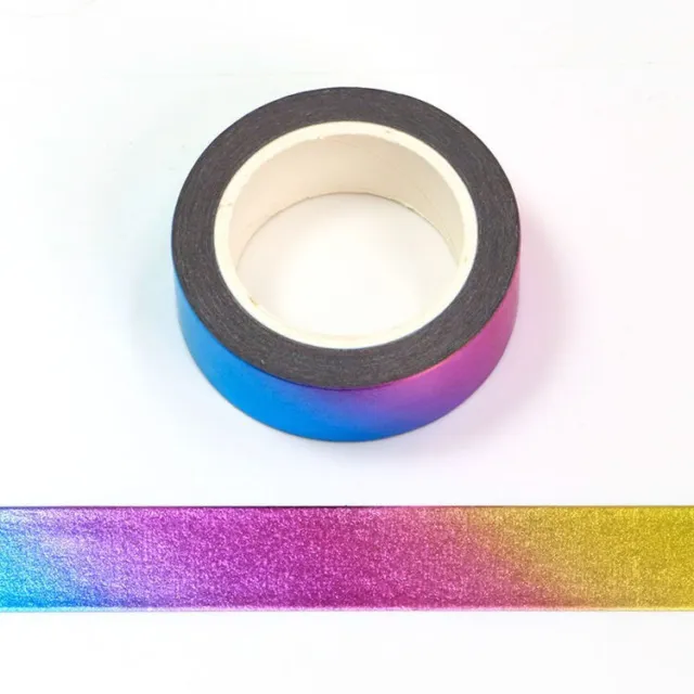 Washi Tape Pastel Foil Rainbow Holographic Metallic Gilded 15mm x 10m