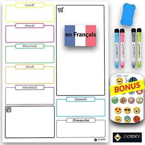 Tableau Blanc agnétique Seainier Ardoise Effaçable pour Frigo Cuisine