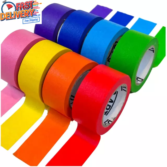 HNXAZG 10 Rolls Colored Masking Tape, 1 Inch Wide Total 360 Feet