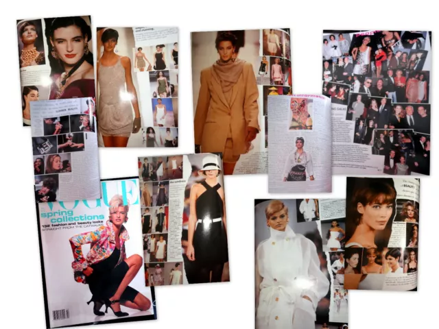 VTG LINDA EVANGELISTA Christy Turlington clippings Vogue British 1991 ...