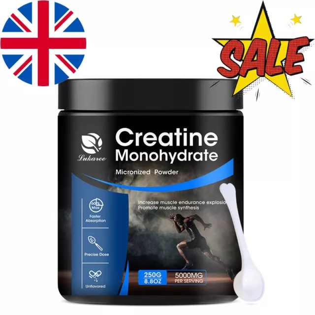 Creatine Monohydrate Micronized Powder 5000Mg Boost Exercise Performance 250g