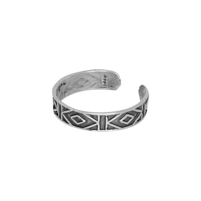 Bague orteil solide rectangles en argent sterling 0,925 taille réglable | Fabriqué aux États-Unis 2