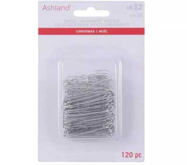 1.3” Small Silver Christmas Ornament Hooks by Ashland®, 120ct.