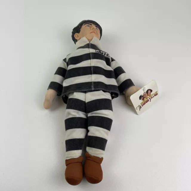 Play By Play 1999 Three Stooges Moe Prison Jail Plush Stuffed Doll 10" Tag