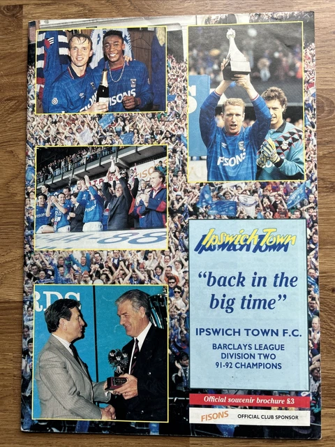 IPSWICH TOWN FOOTBALL programmes 9192 champions £6.00 PicClick UK