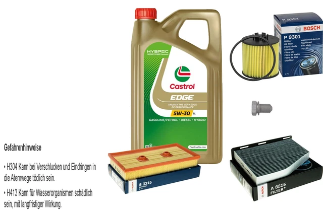 BOSCH INSPECTION SET 5 L Castrol EDGE FST 5W-30 LL pour VW Golf V EUR ...