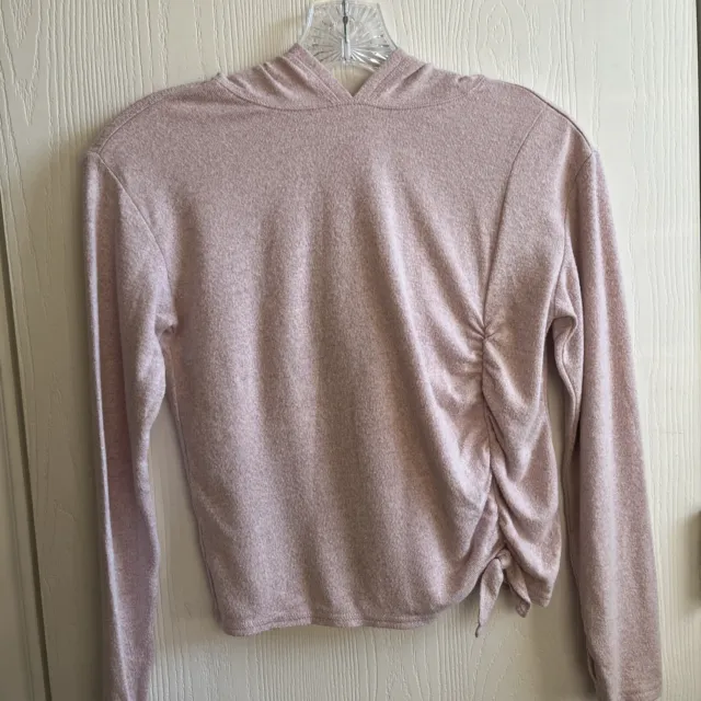 ZELLA Girls Pink Super Soft Size 8/10 Side Tie Hoodie Sweatshirt Cropped EUC