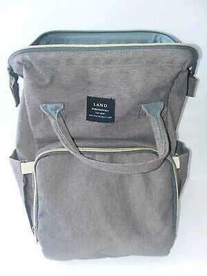 Land Mommy & Baby Bag diaper bag backpack Gray. Great Condition!!