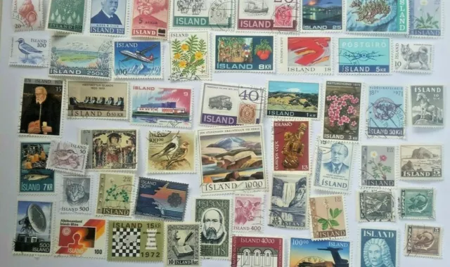 Iceland Stamps Collection - 50 to 500 Different Stamps