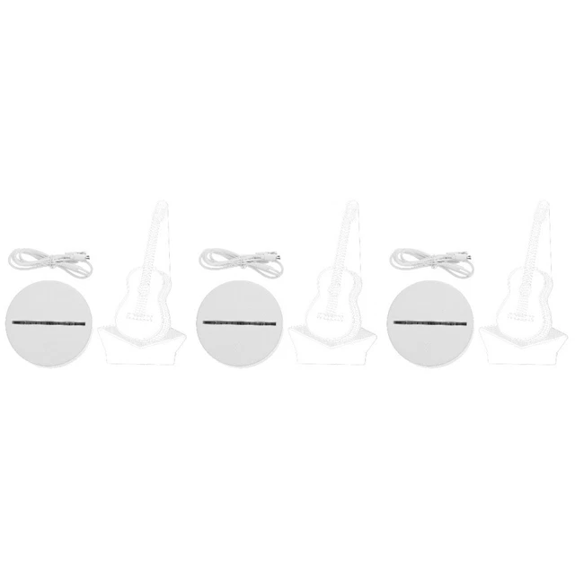 3 COUNT TABLETOP Touching Light LED Desk Lamp 3d Night Optical Illusion