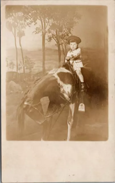 GIRL RIDING A Mule, PUT-IN-BAY, Ohio Real Photo Postcard $4.00 - PicClick