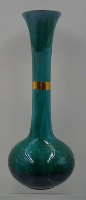 Blue Mountain Pottery Vintage Long Neck Drip Glaze Green Vase Made in Canada