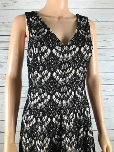 KENSIE Junior's Sleeveless Allover Contrast Bonded Lace V-Neck Dress NWT 6 3