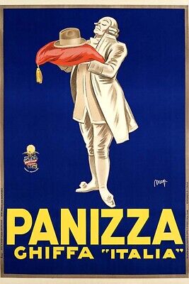 Poster Manifesto Locandina Pubblicità Vintage Panizza Arredo Ristorante Ufficio