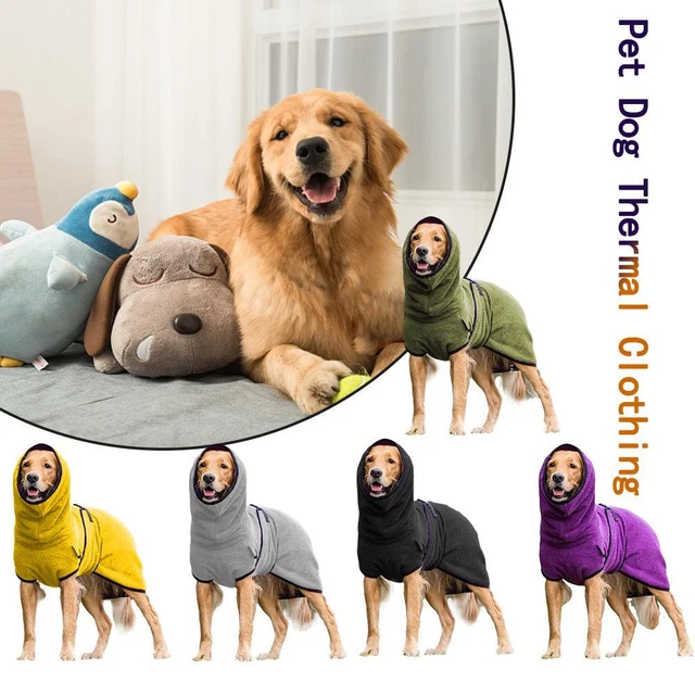 Dog Bathrobe Towel Microfibre Bath Robe Pet Super Absorbent Drying Coat L3Z5