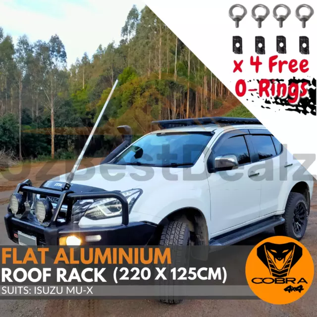 Aluminium Flat Roof Rack Cage Fits Isuzu Mu-x Mux 220cm x 125cm Mounts Tradie Bl