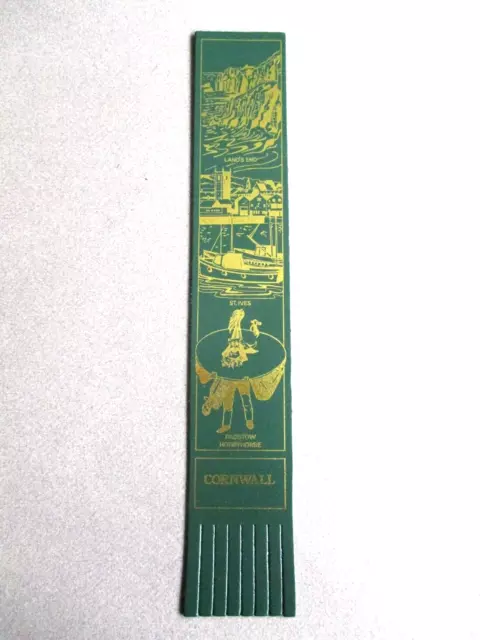 Leather BOOKMARK CORNWALL Cornish Land's End St Ives Padstow Hobby Horse GREEN