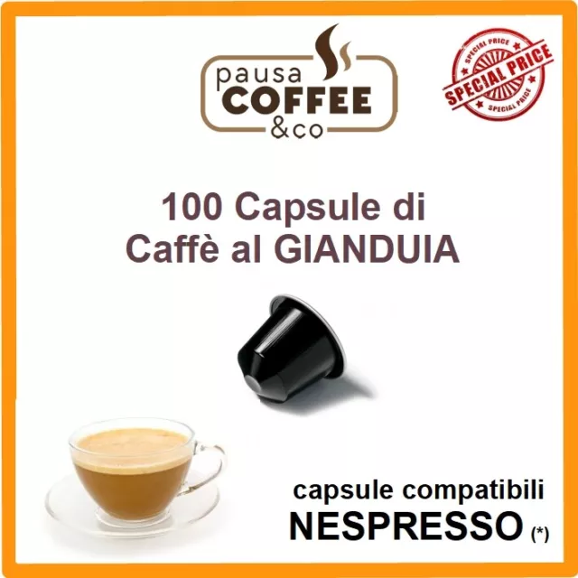 100 capsule cialde CAFFE' AL GIANDUIA compatibili NESPRESSO